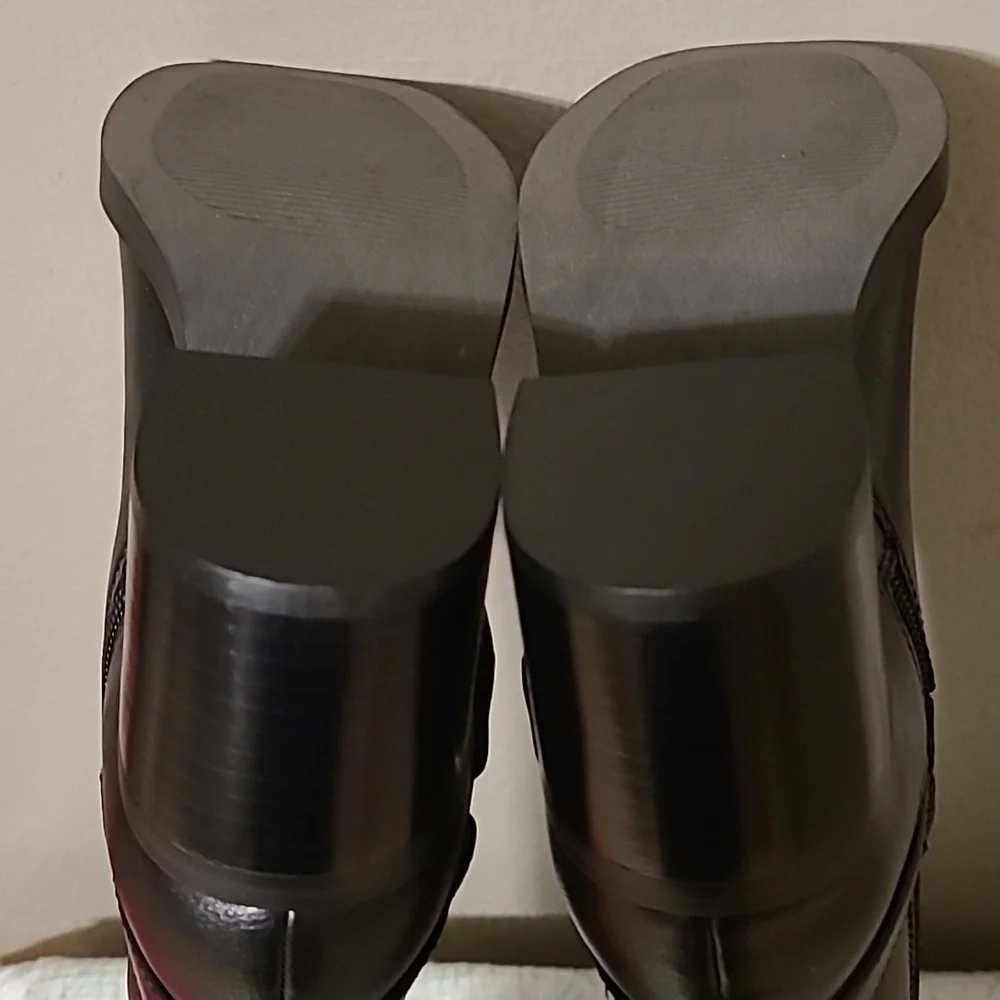 Nine West Koop 3 women's size 5.5M Faux Leather tall knee-high boots NIB Black - Picture 6 of 10